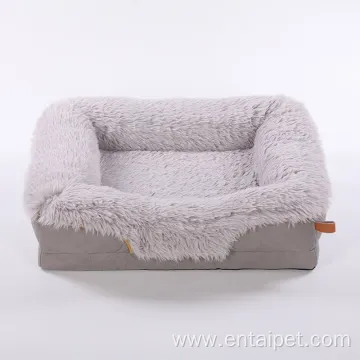 Warm Winter Dog Kennel With Square Fluff